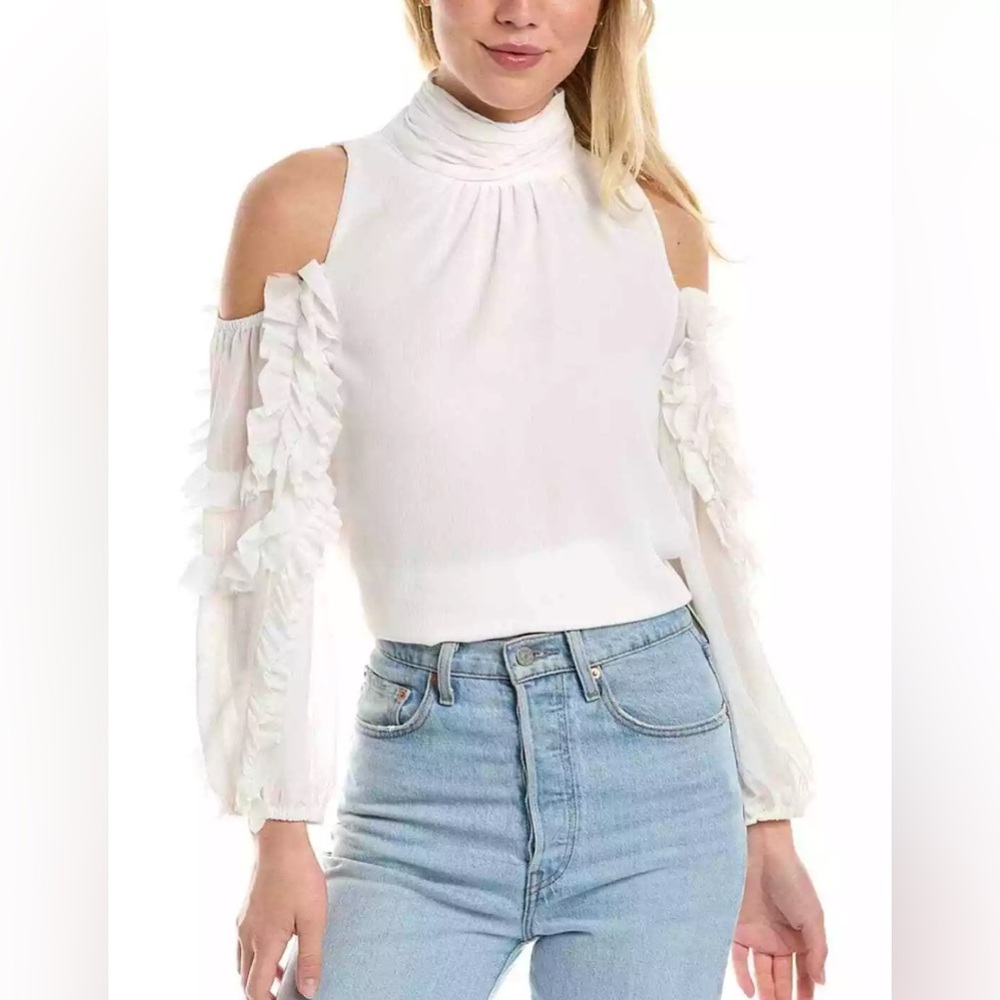 Vince Camuto White Cold Shoulder Top Size XL NWOT